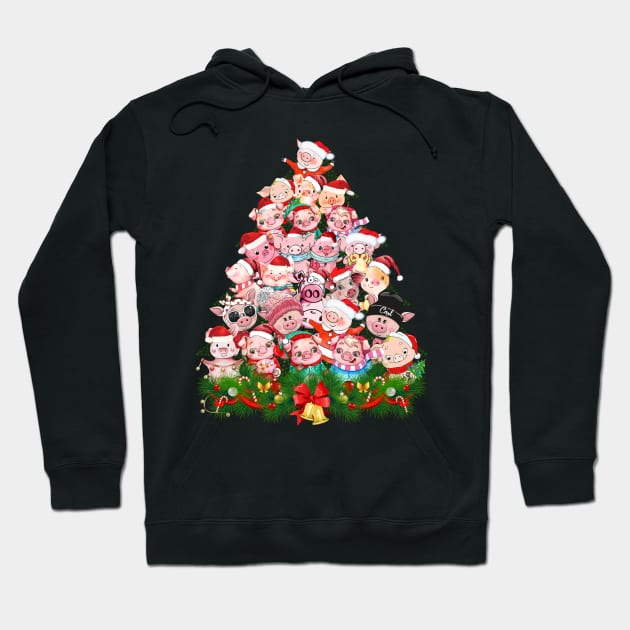 Pig Merry Christmas Tree. Hoodie by tonydale